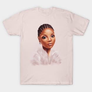 Black Girl Angel Halle Portrait T-Shirt